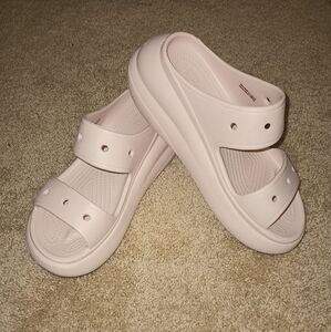 CROCS Crush Platform Comfort Light Pink Sandals 7